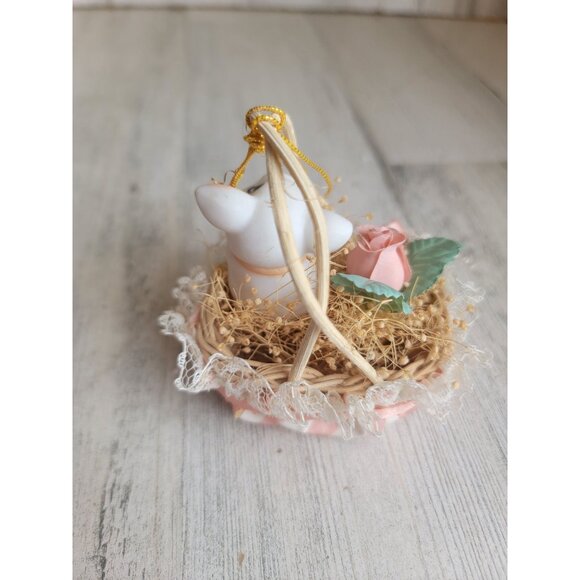 Special touch 1989 pig in basket ornament Xmas vintage - Picture 6 of 8